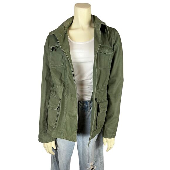 Ecote XS Green Cotton Canvas Utility Jacket Field Gorp Cargo Neutral Casual - Picture 13 of 14